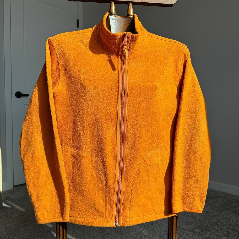 Uniqlo Reversible Fleece Jacket Womens M Gray Orange Full Zip Soft Outdoor Japan - Picture 2 of 11